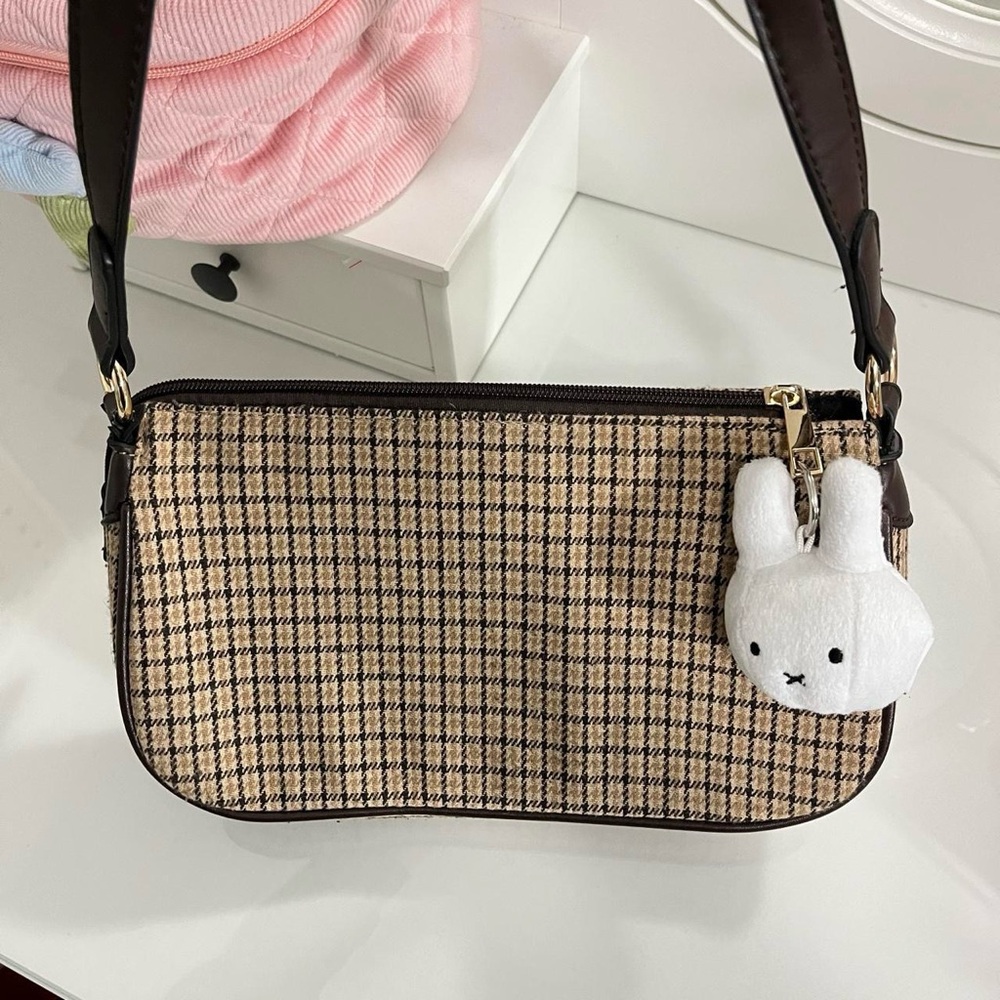 Plaid Tan and Brown Women's Bag